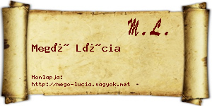 Megó Lúcia névjegykártya